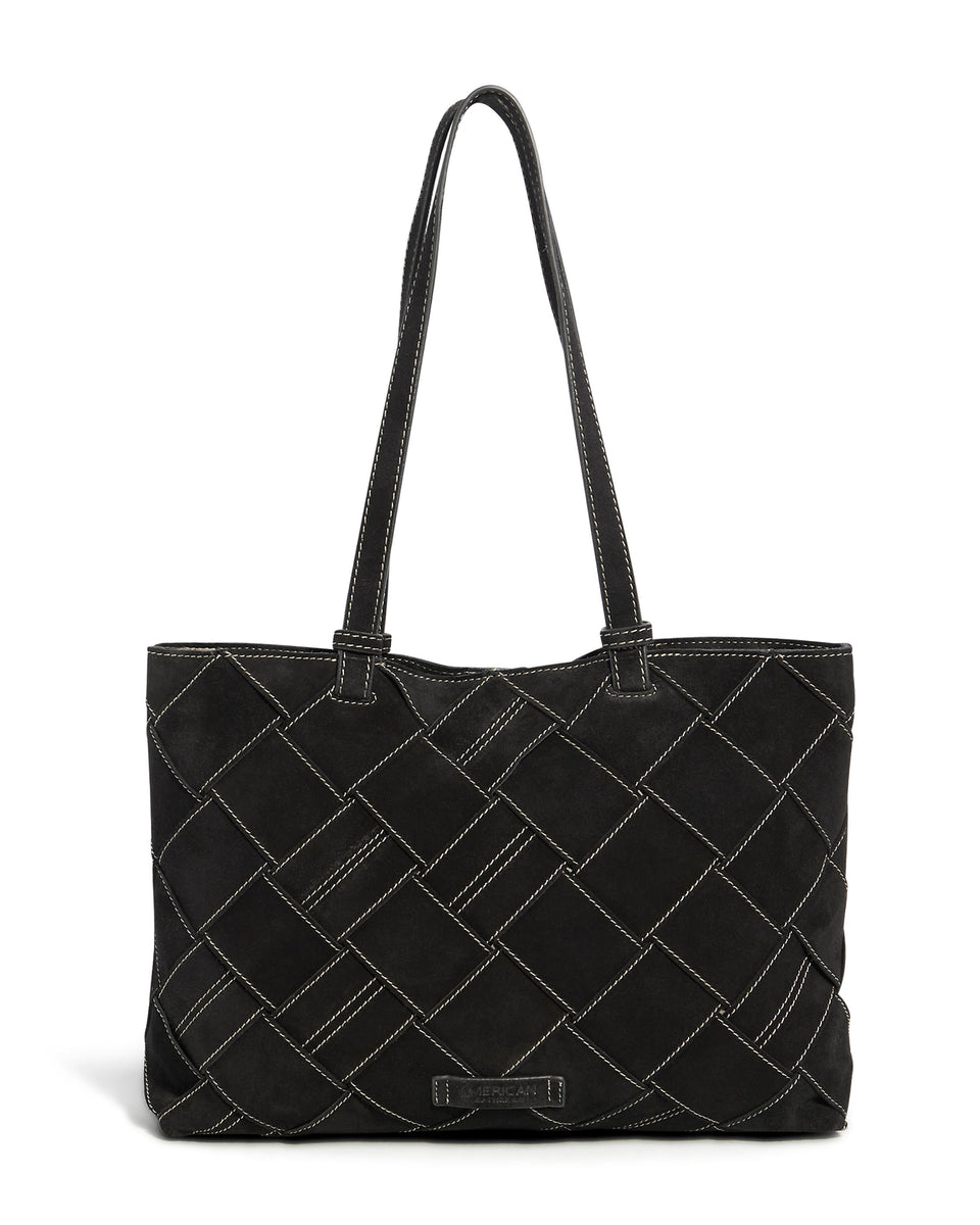 Mercer Tote Black Suede | American Leather Co.