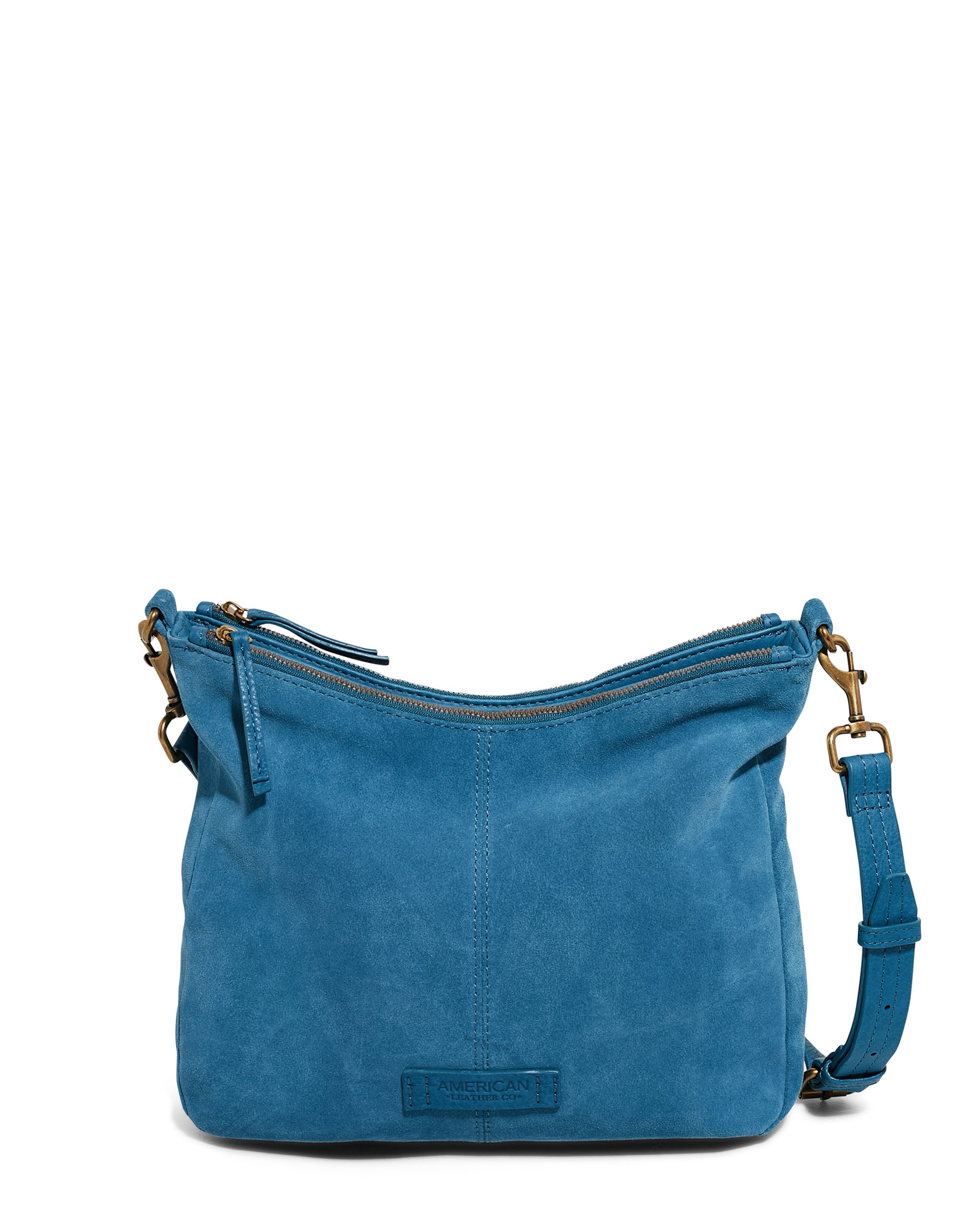 Small turquoise BLUE suede leather bag. Crossbody or shoulder bag in  GENUINE leather. Adjustable strap + zipper. Turquoise suede purse