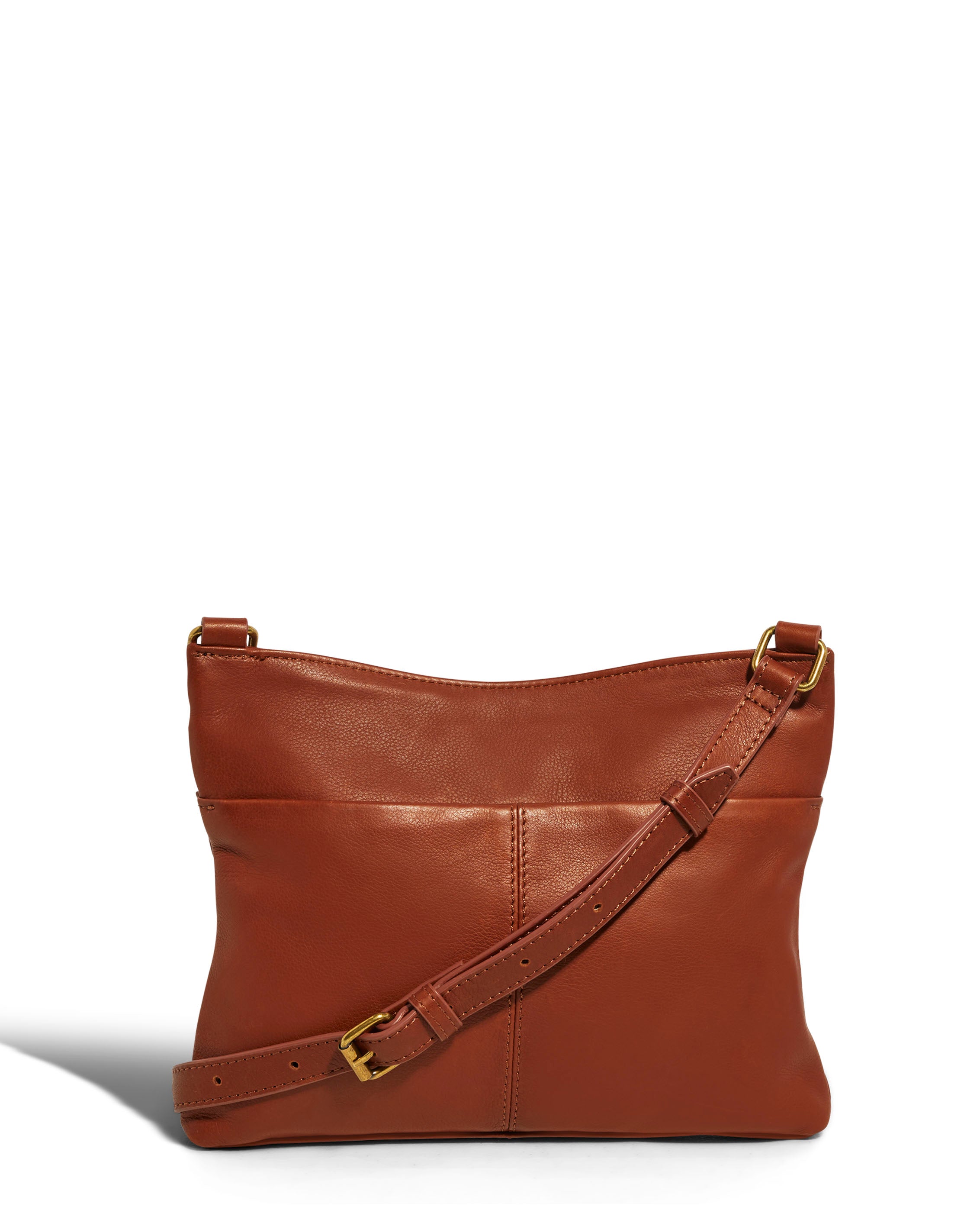 Double zip outlet leather crossbody bag