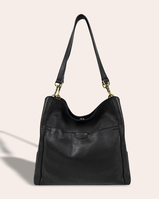 Austin Triple Entry Hobo - black front