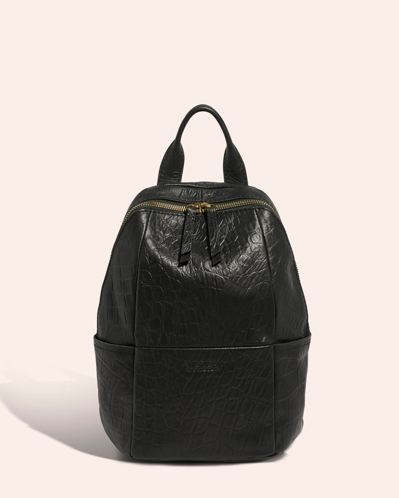 Leather Backpack Purse Black • American Made in Pennsylvania