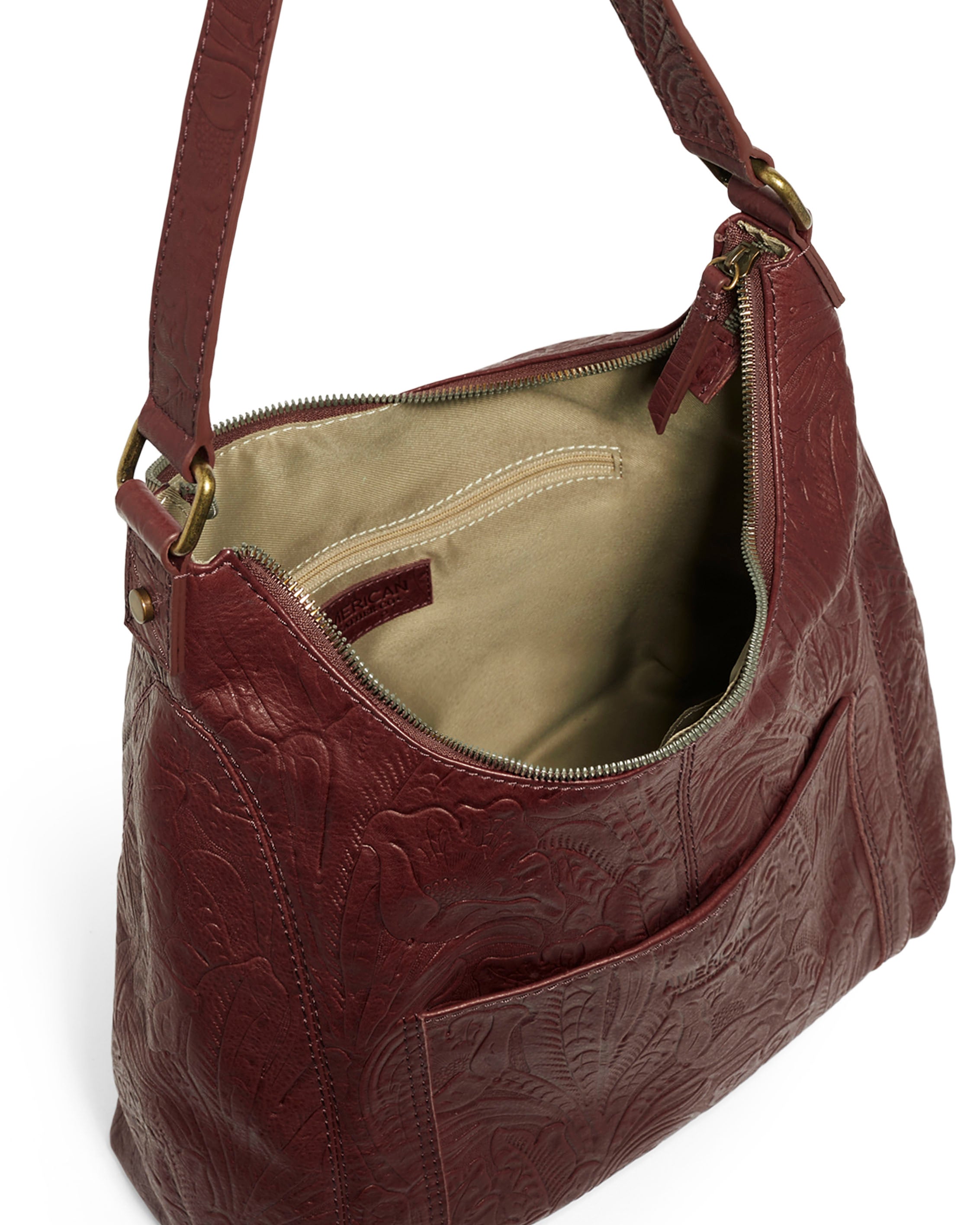 Fair Trade Leather Accent Brown and Black Cotton Hobo Bag - Blossoming  Chocolate