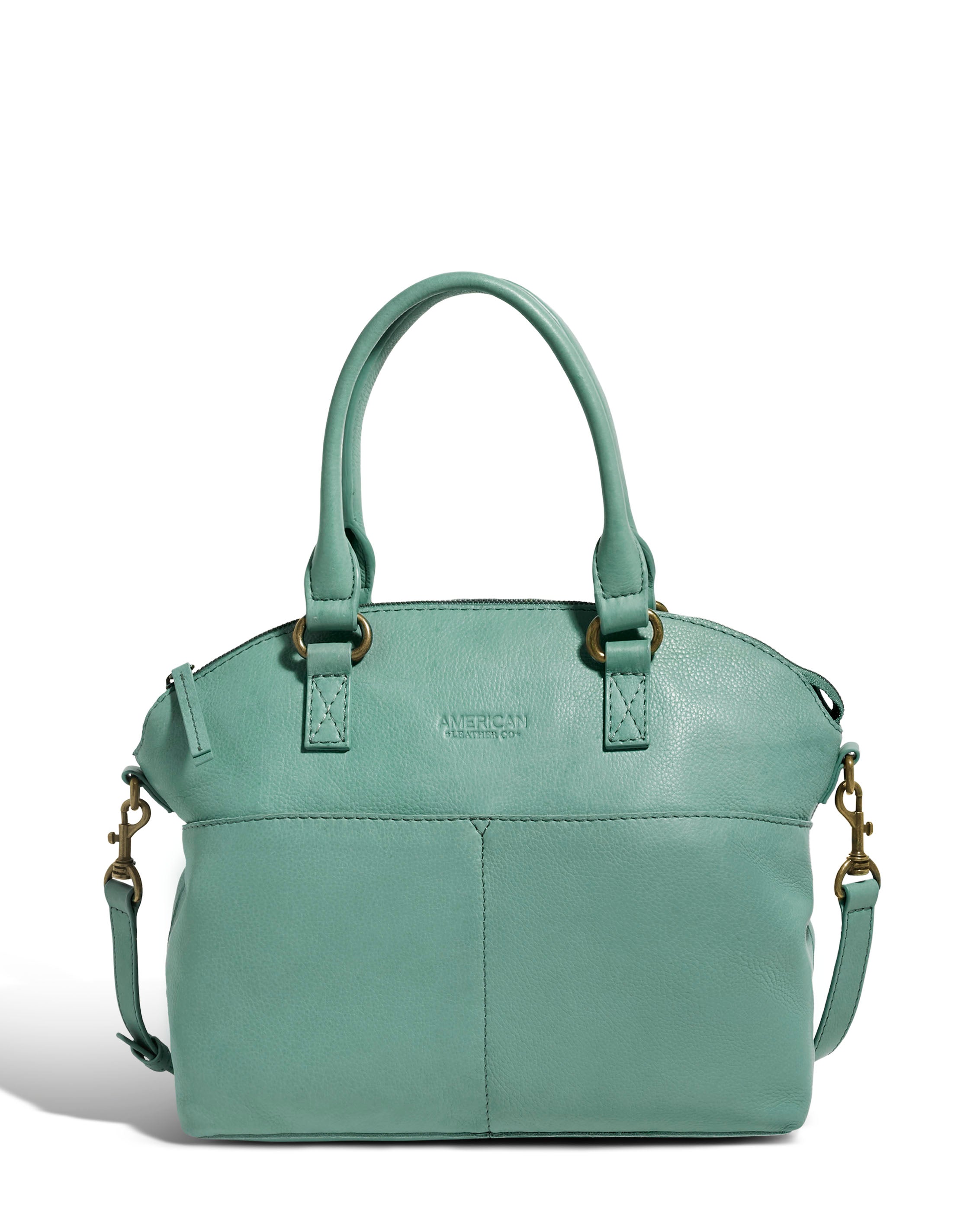 American Leather Co. Carrie Dome Satchel Soft Teal