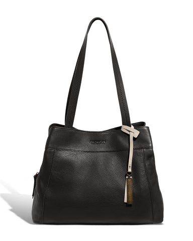 Calvin Klein Black Leather Large Shoulder Shopper Tote Bag Handbag