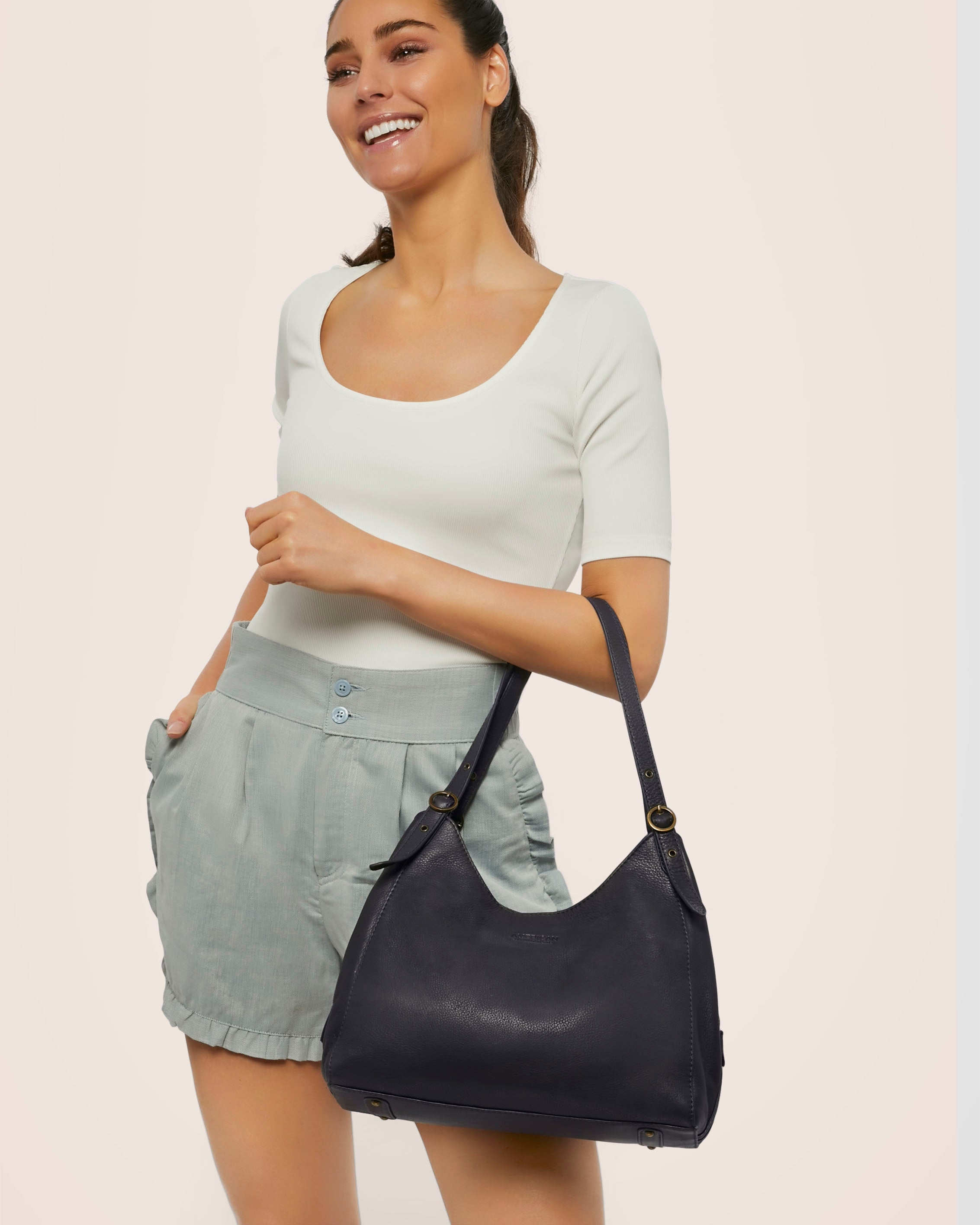 American Leather Co. Fairview Triple Entry Shoulder Bag